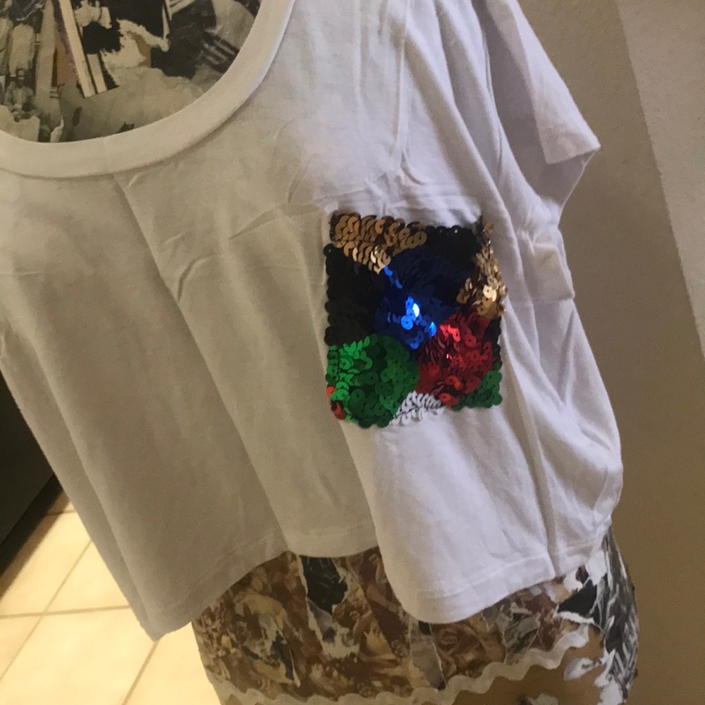 Sequined crop top
